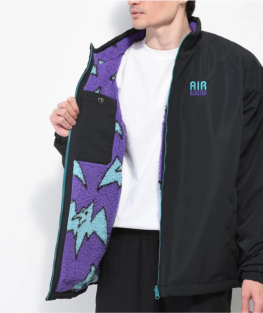 Airblaster Double Puff Black Reversible Snowboard Jacket at Airblaster Double Puff Black Reversible Snowboard Jacket at
