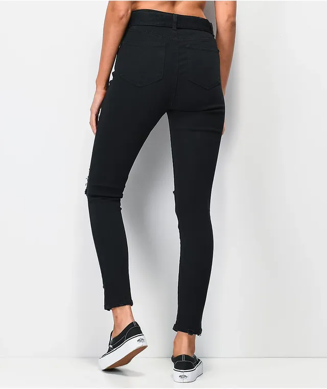 Almost famous belted black cargo pants best sale