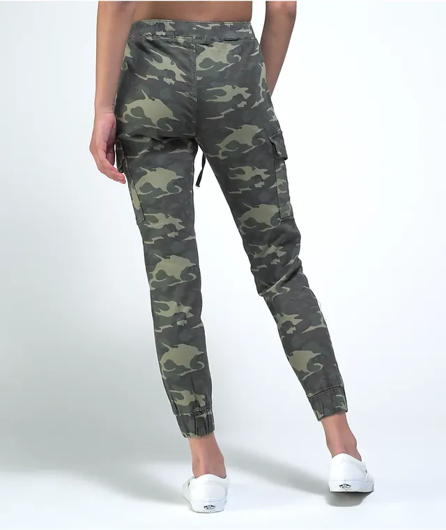 Camo cargo jogger pants womens discount