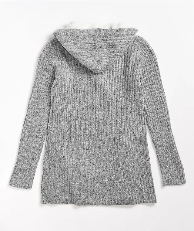 Kensie frosted sherpa hooded cardigan cheap