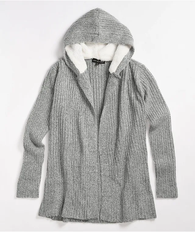 Kensie frosted sherpa shop hooded cardigan