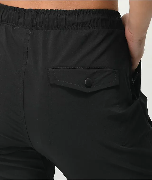 American stitch black cargo moto twill bungee jogger pants deals