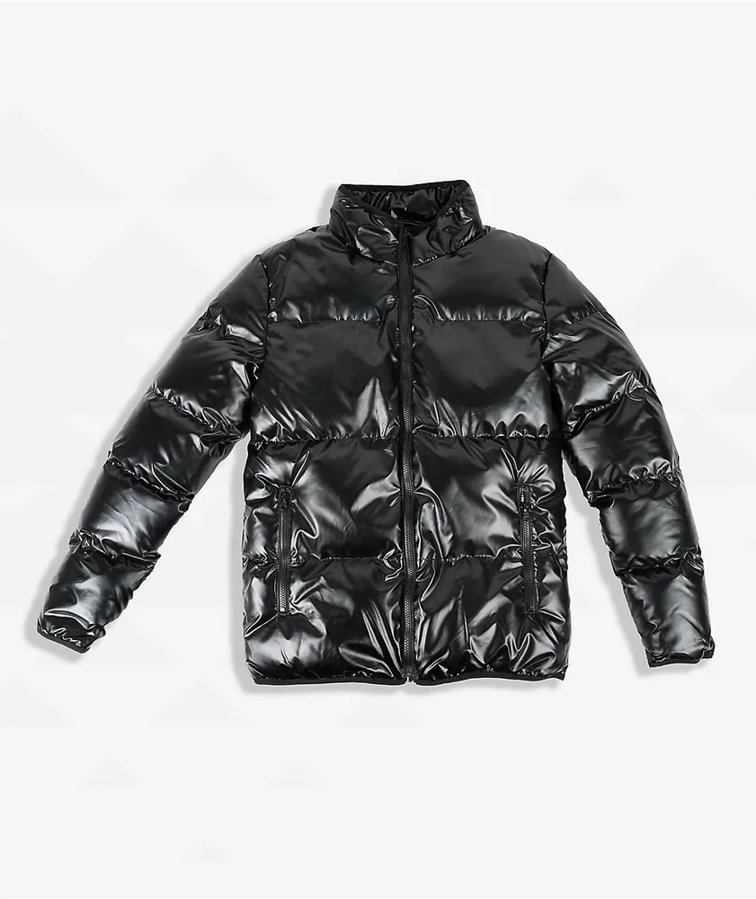 Shine black clearance puffer jacket