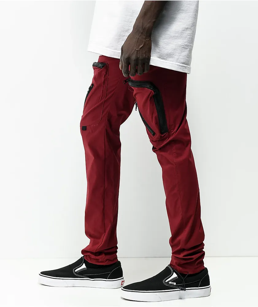 Burgundy cargo pants sales