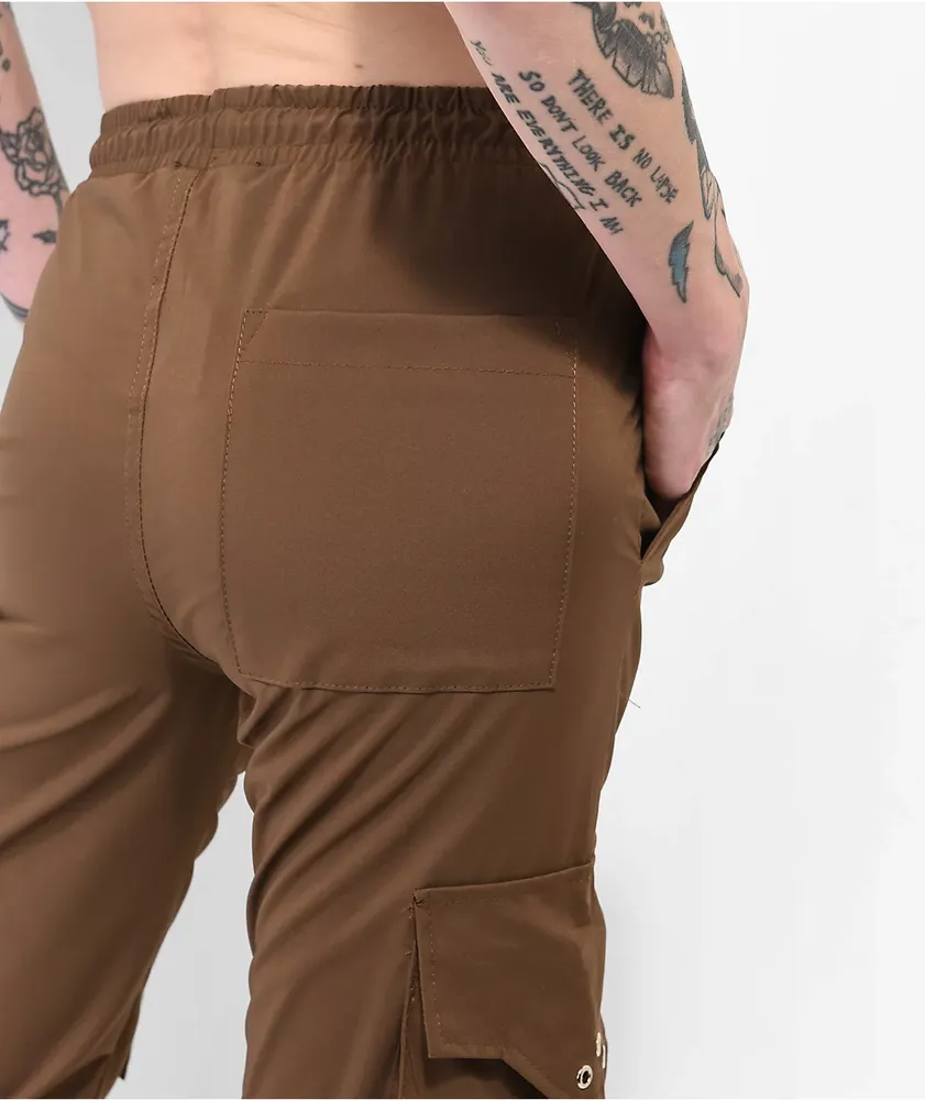 American Stitch Multi Pocket Brown Jogger Pants at Hamilton Place