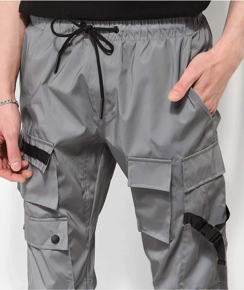 American Stitch Multi Pocket Reflective Grey Cargo Pants | Liberty