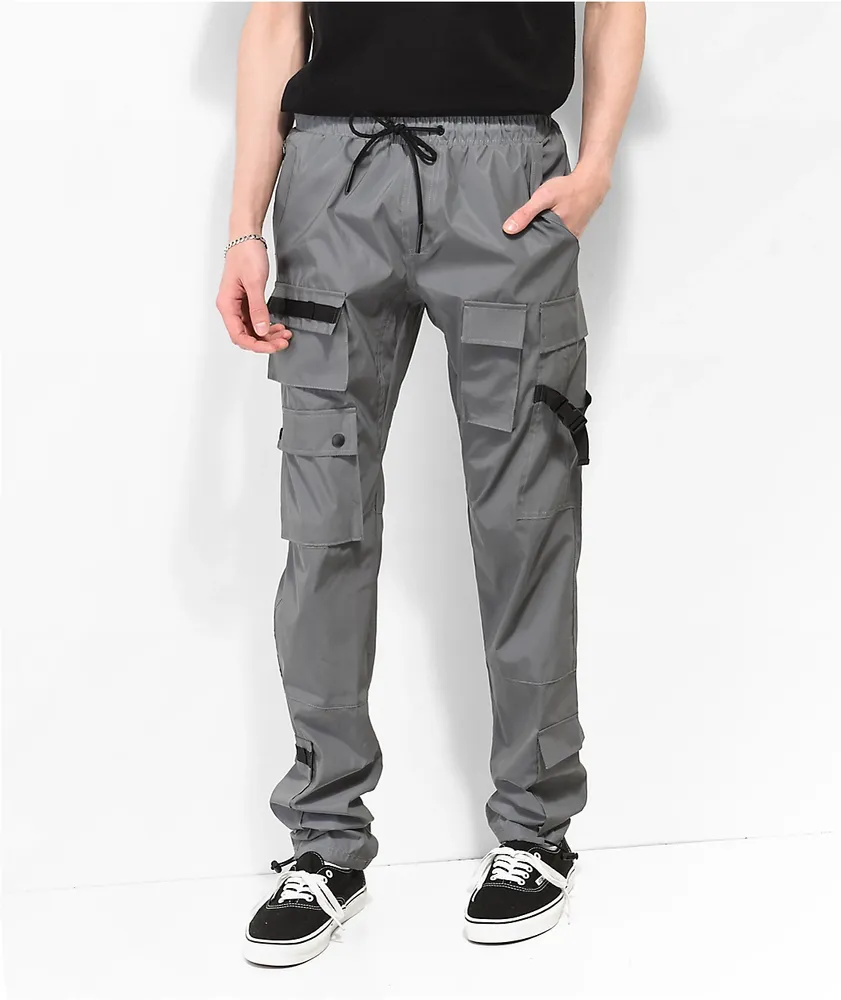 【oan】Grey Stitch Pants Shop American Stitch Reinforced Panel Fleece Pants SS25B920