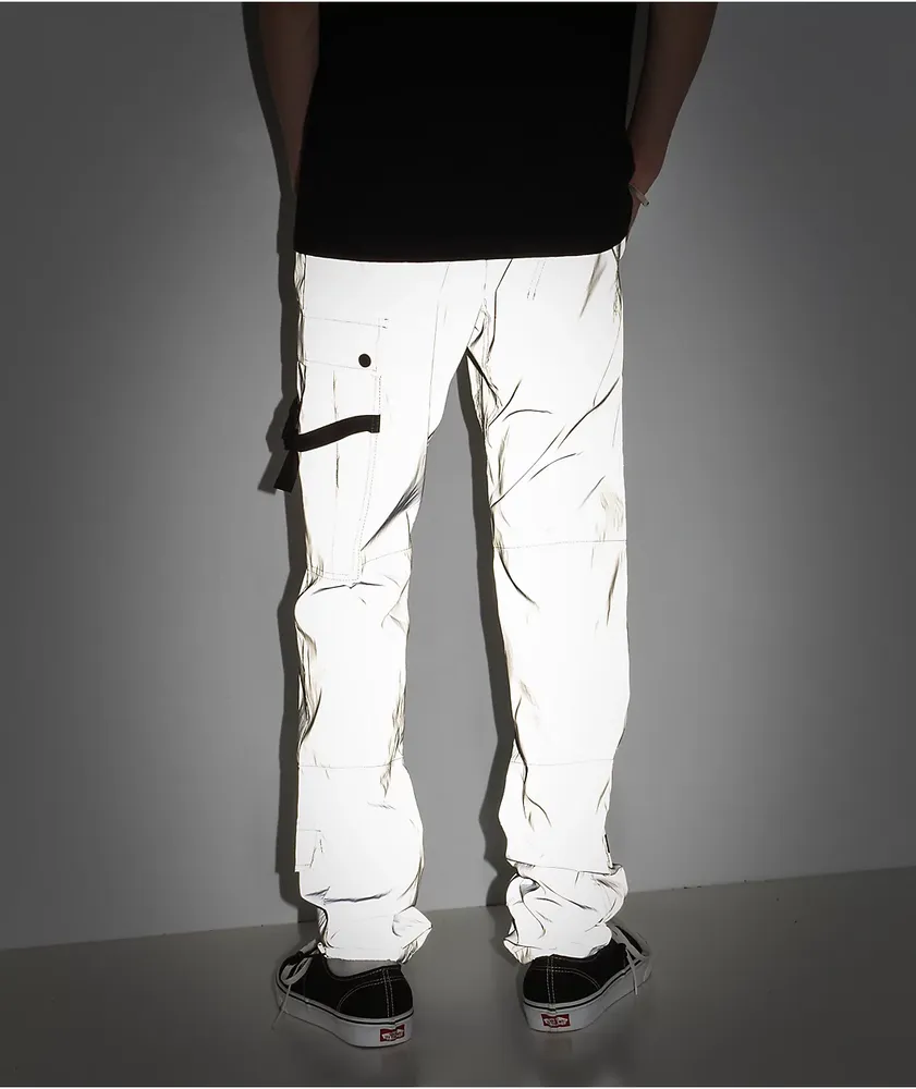 【U LAN】Move Stitch Cargo Pants Black Cargo Pants with White Stitching | Techwear