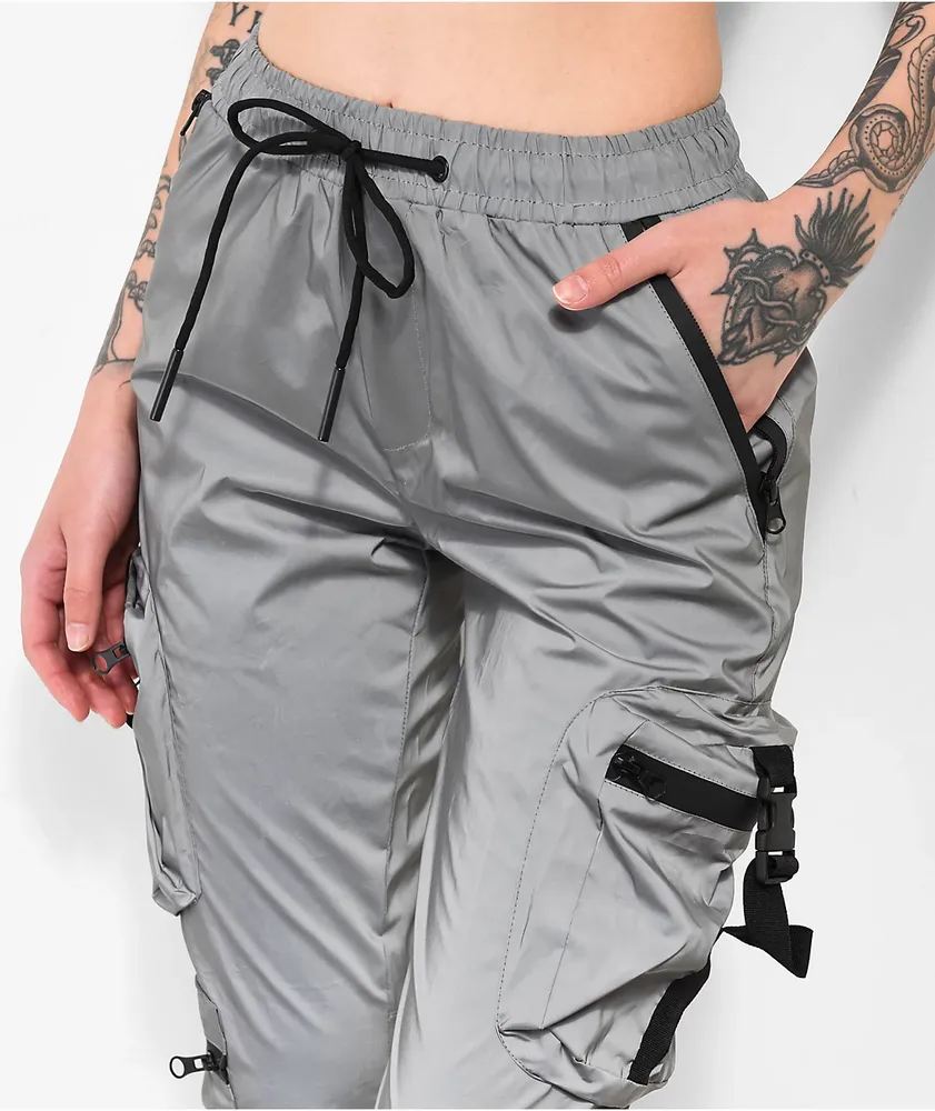 American Stitch Multi Pocket Reflective Silver Cargo Pants Mall