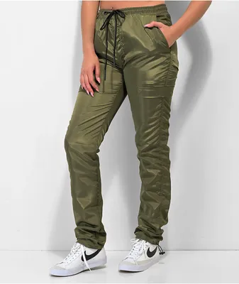 American stitch black cargo moto twill bungee jogger pants discount