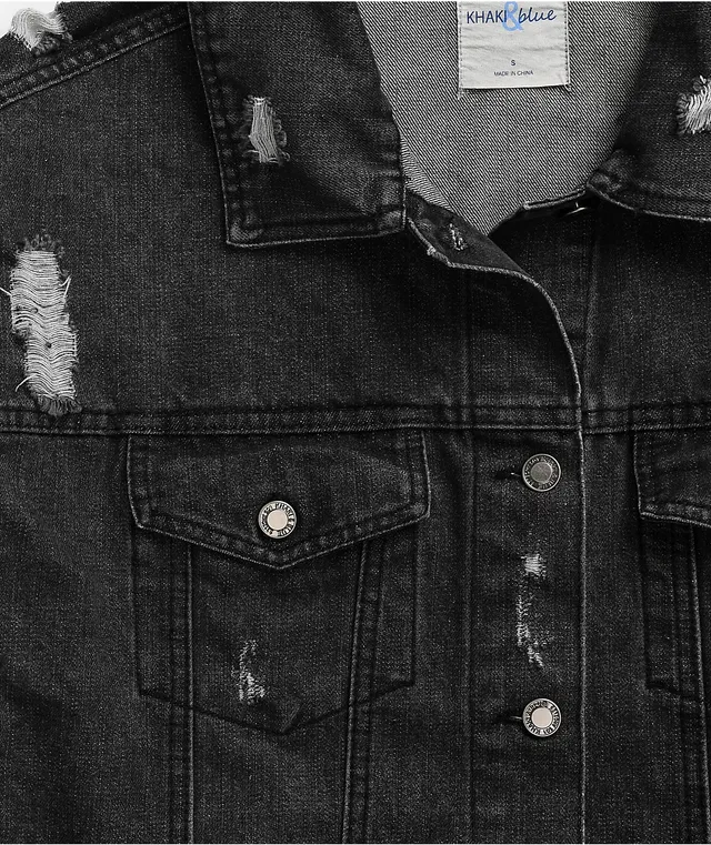 Destroyed black sales denim jacket