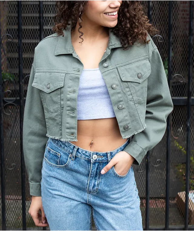 Zumiez Angel Kiss Olive Crop Corduroy Jacket Pueblo Mall