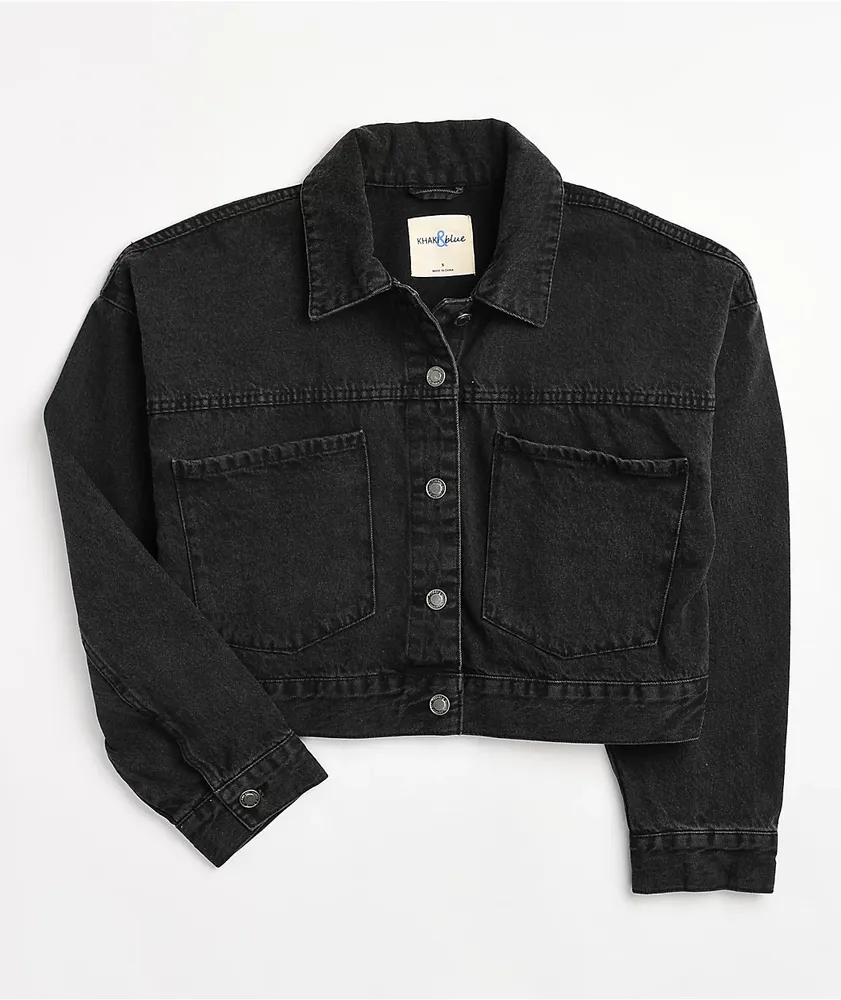 Dark wash cropped denim top jacket