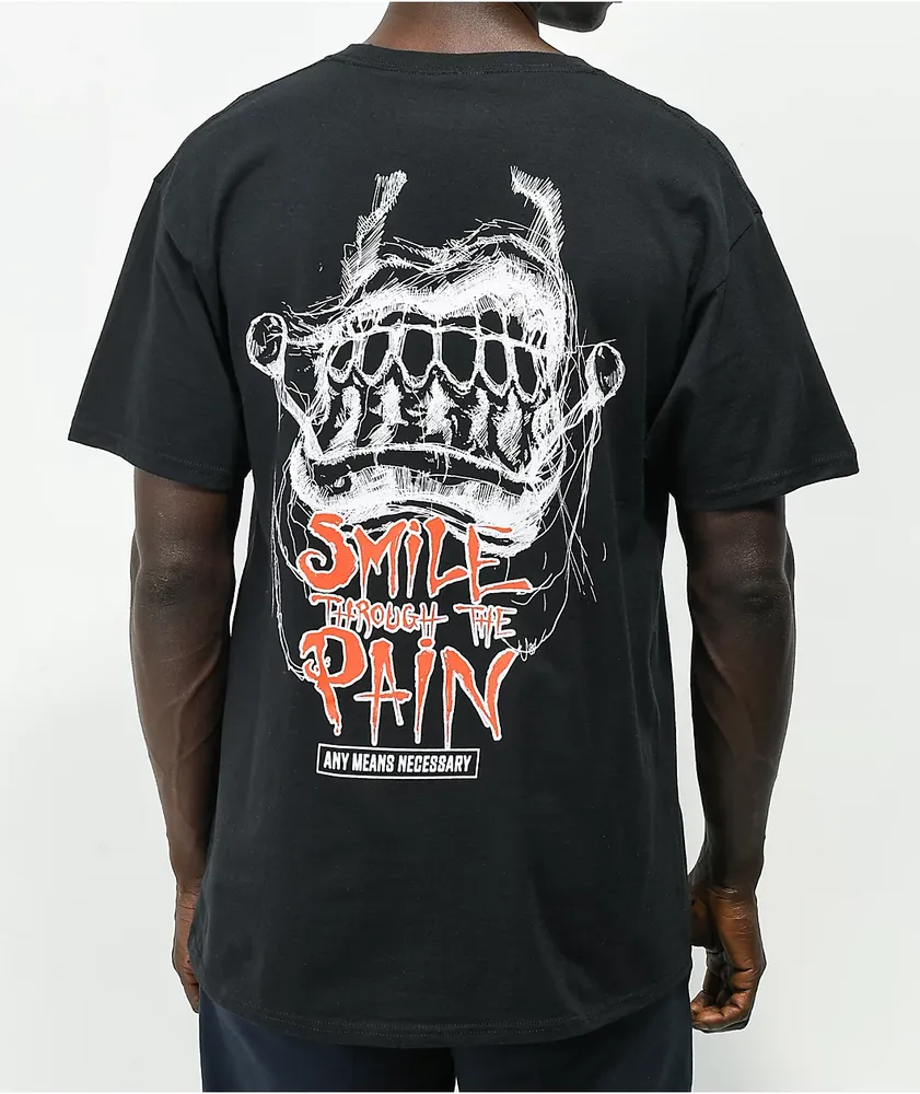 Any Means Necessary Smile Through Black T Shirt Pueblo Mall
