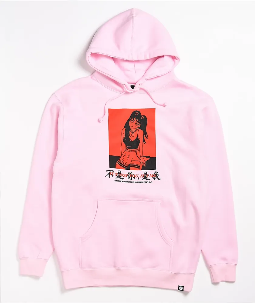 The Artist Collective Artist Collective Not You Kanji Pink Hoodie