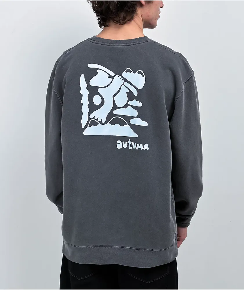 Autumn Peak Plant Grey Crewneck Sweatshirt | MainPlace Mall