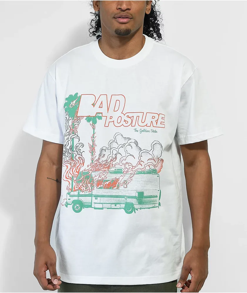 Bad Posture Summers End White T Shirt Vancouver Mall