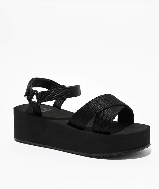 ALDO Yassu Black Textile Stretch Women's Platform sandals | ALDO