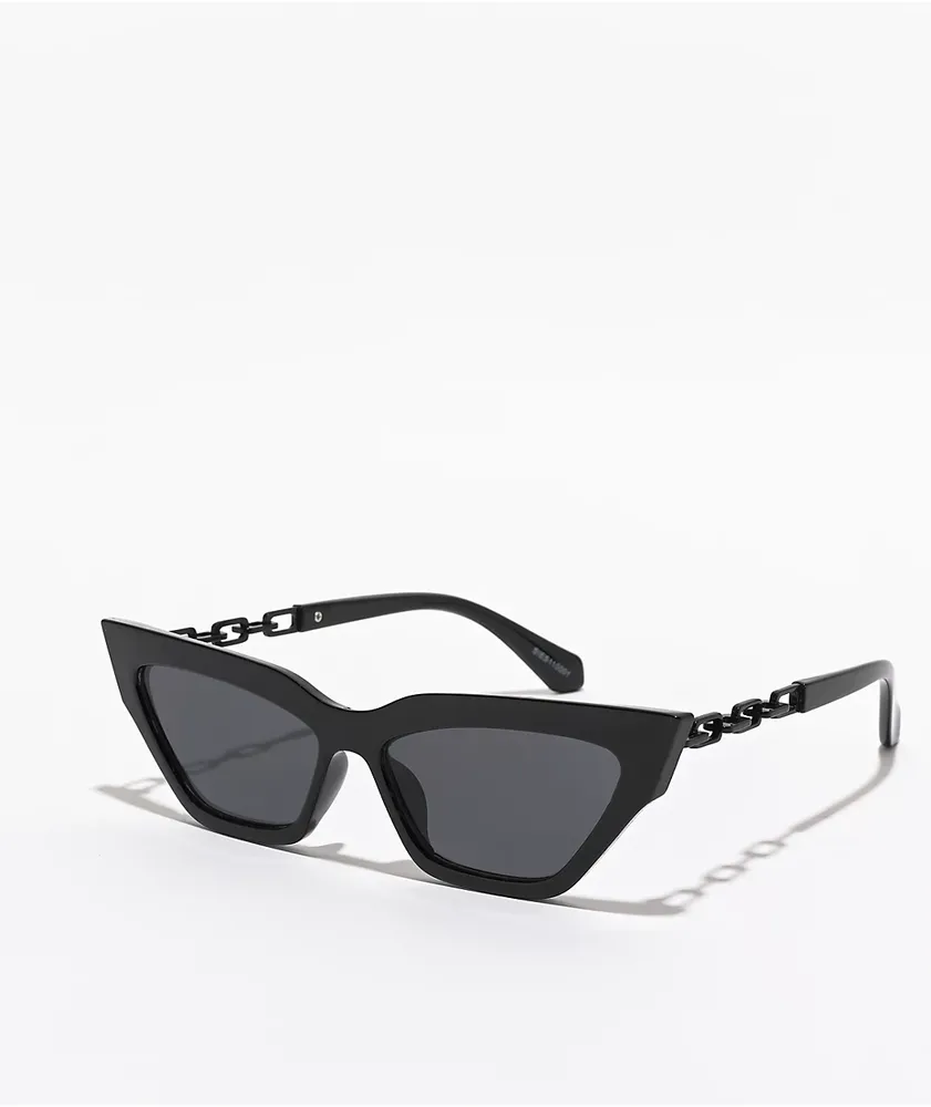 Black oversized cat eye outlet sunglasses