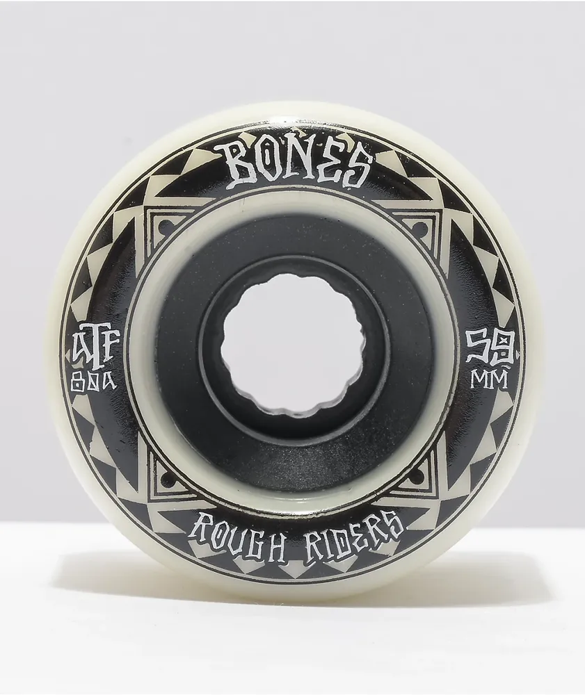 Bones Roughriders ATF 59mm 80a White Cruiser Wheels | CoolSprings 