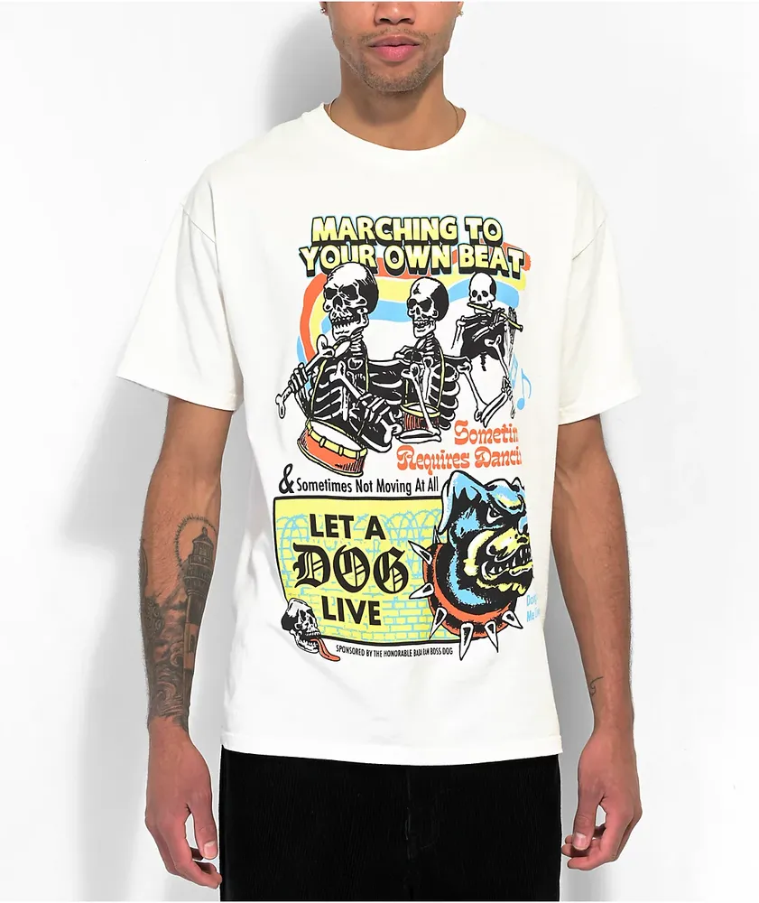 Cream t shirt band sale