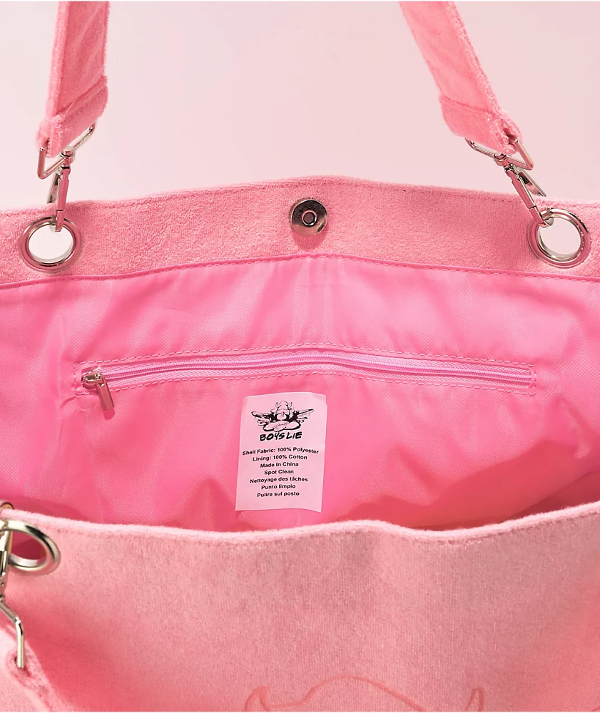 Boys Lie Pink Terry Tote Bag | Liberty Center