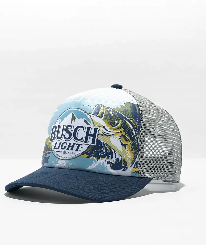Brew City Busch Light Bass Label Trucker Hat Hamilton Place