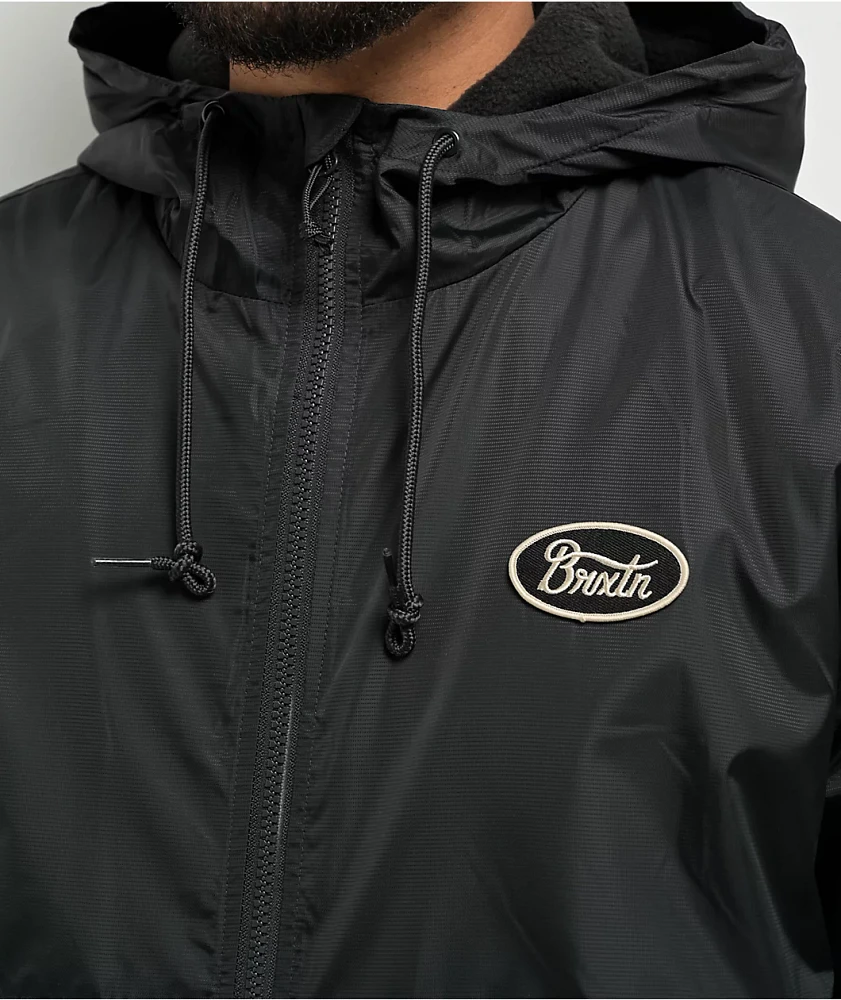Brixton Claxton Parsons Arctic Fleece Lined Black Windbreaker