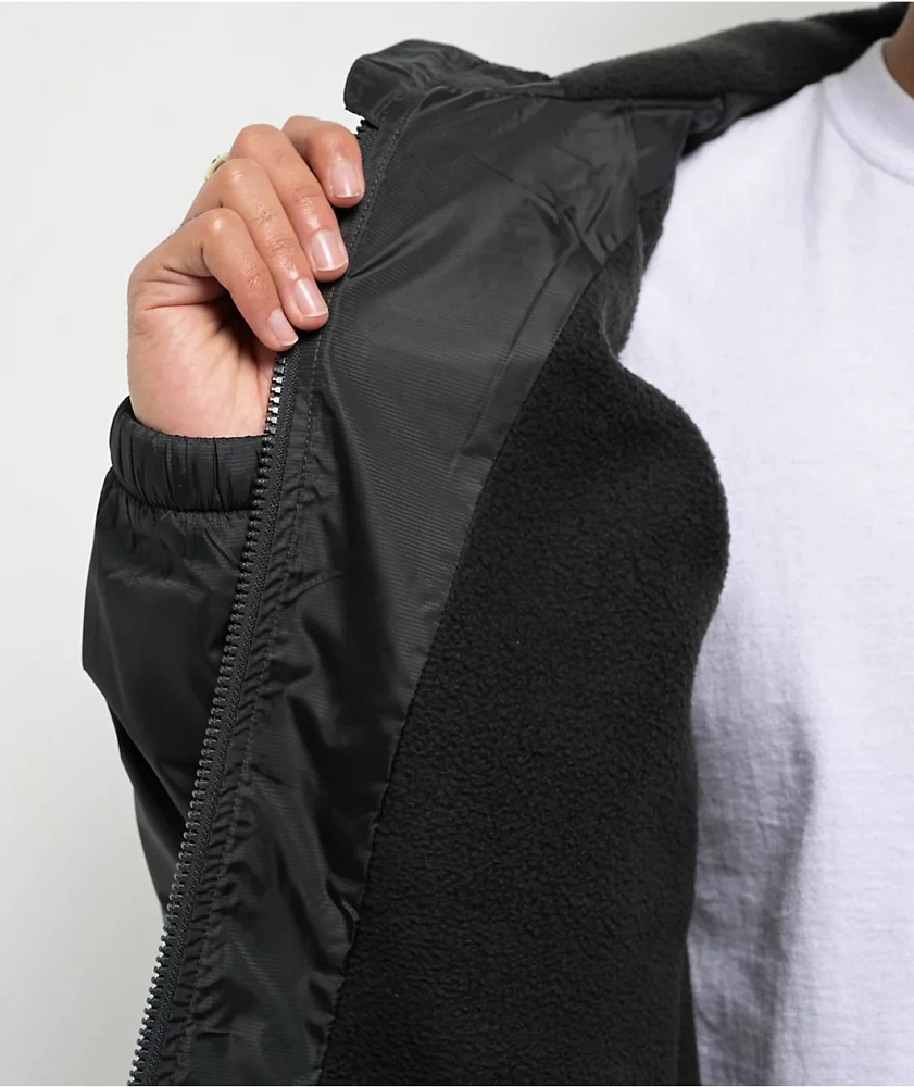 Brixton Claxton Parsons Arctic Fleece Lined Black Windbreaker