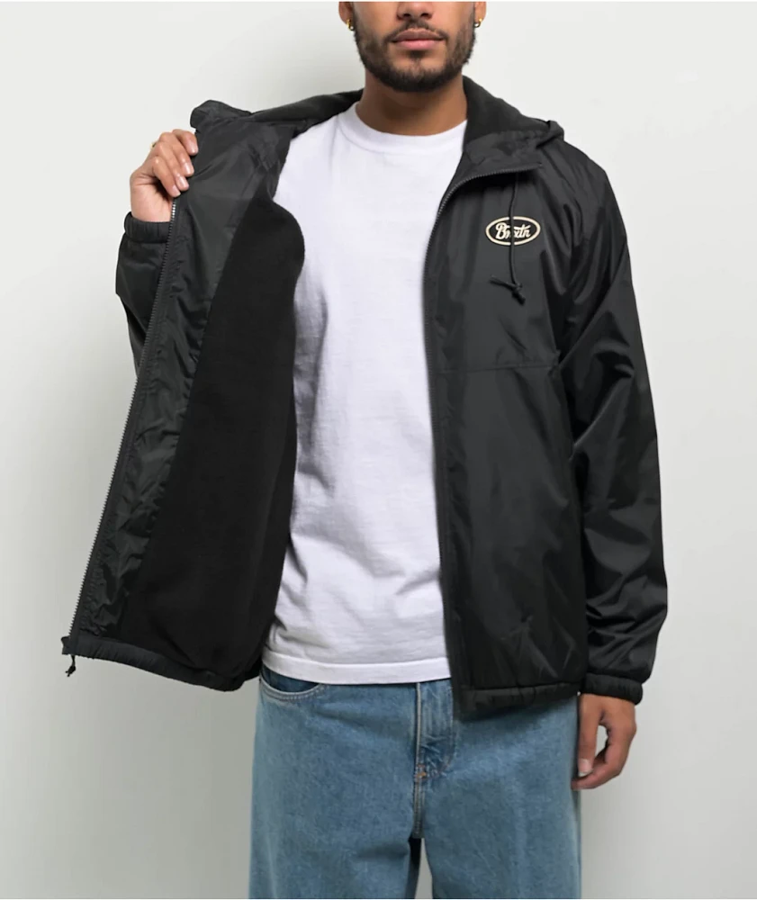 Brixton Claxton Parsons Arctic Fleece Lined Black Windbreaker Brixton Claxton Parsons Arctic Fleece Lined Black Windbreaker