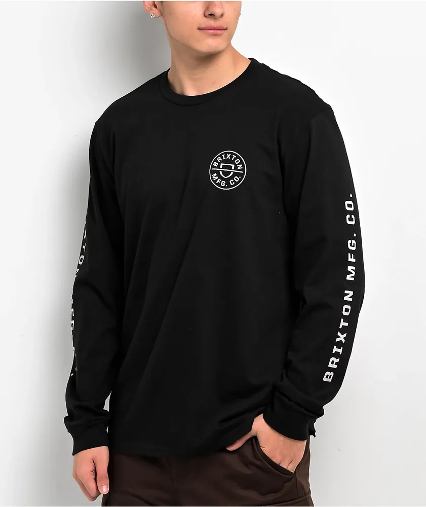 Brixton Crest Black Long Sleeve T-Shirt | Arden Fair