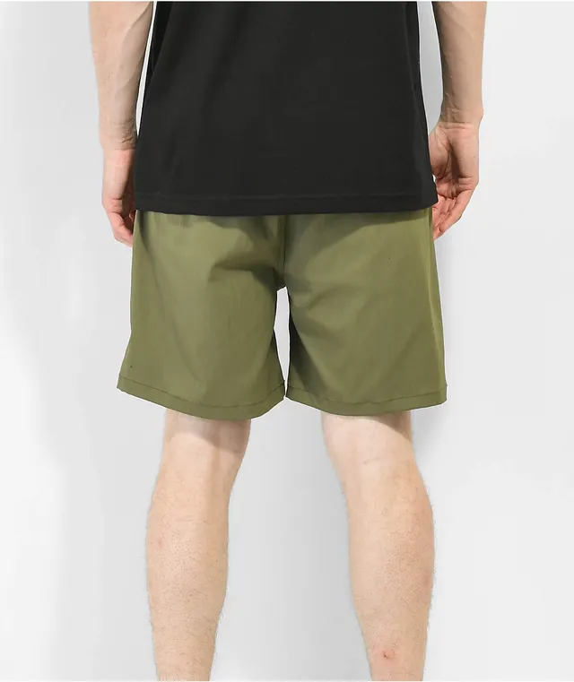Brixton Jupiter Service Olive Green Elastic Shorts | Mission