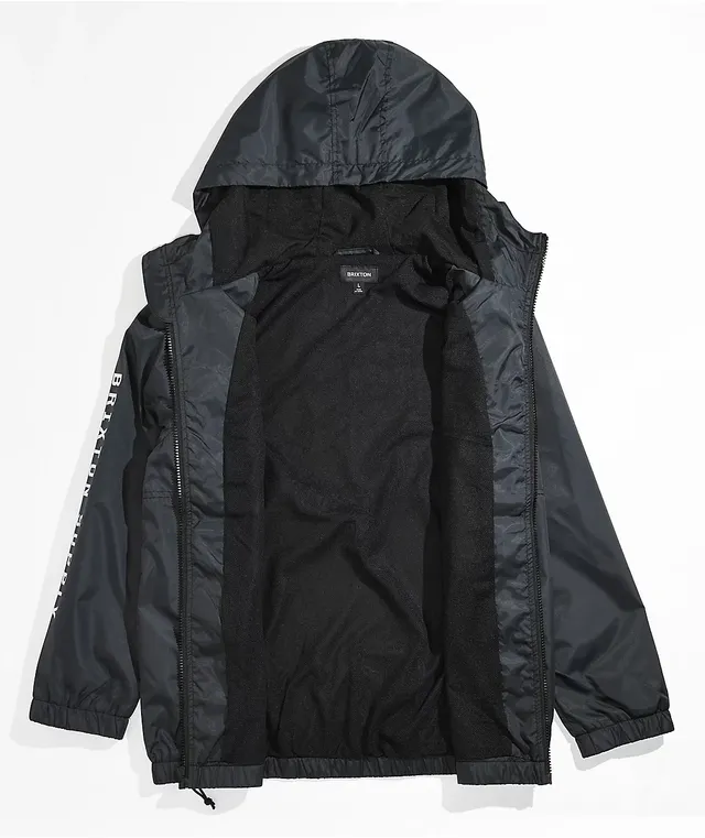 Brixton Kids Claxton Black Windbreaker Jacket Pueblo Mall