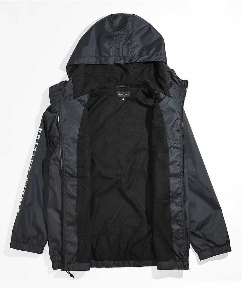 Brixton claxton deals black hooded windbreaker
