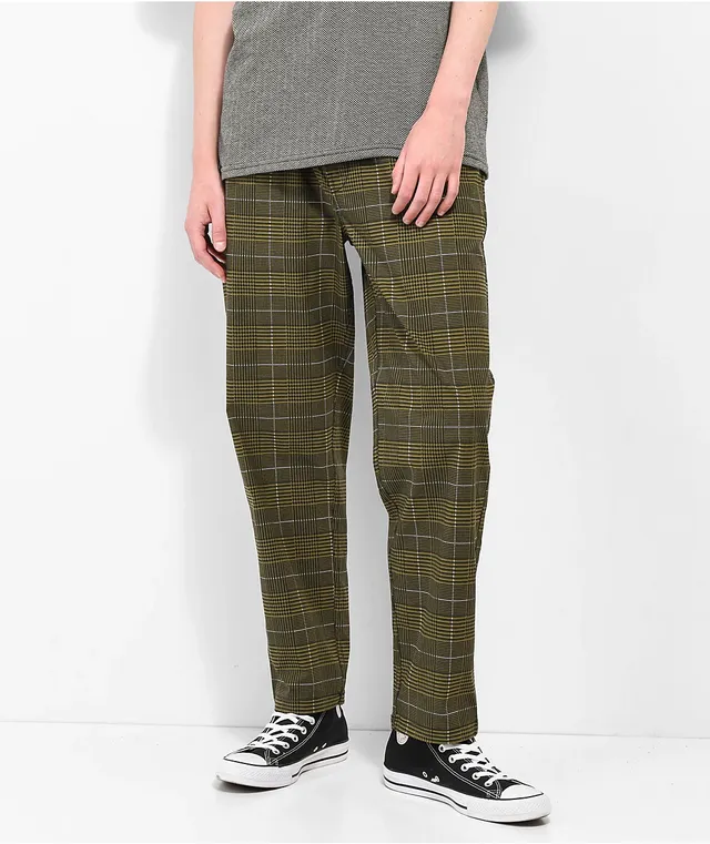 Brixton Steady Cinch Green Houndstooth Taper Pants at CoolSprings
