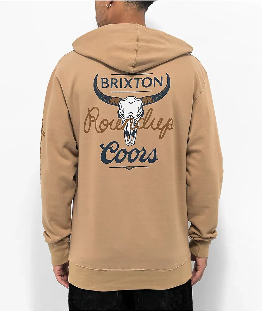 Brixton x Coors Round Up Tan Hoodie Hamilton Place