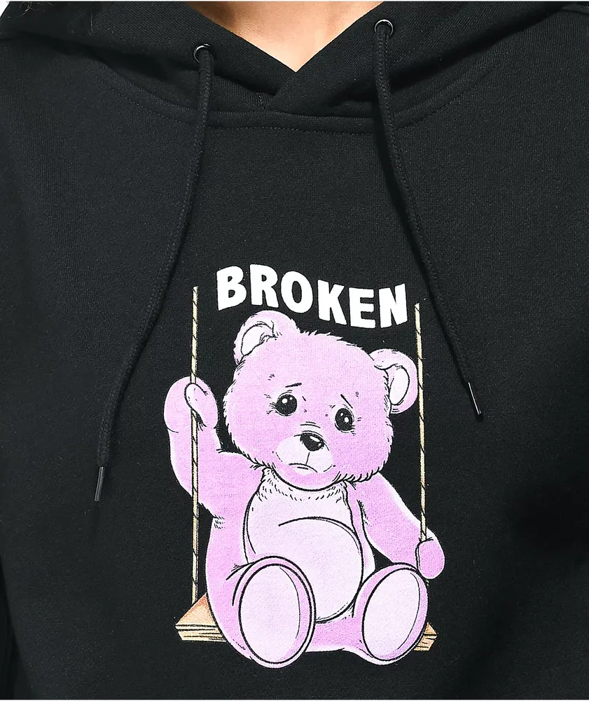Black hoodie deals with teddy bear