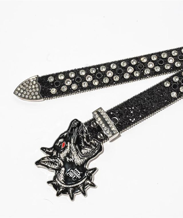 Broken Promises Big Bark Rhinestone Black Belt | Arden Fair