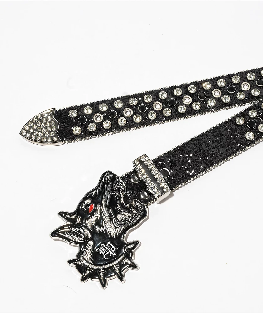 Broken Promises Big Bark Rhinestone Black Belt | Arden Fair