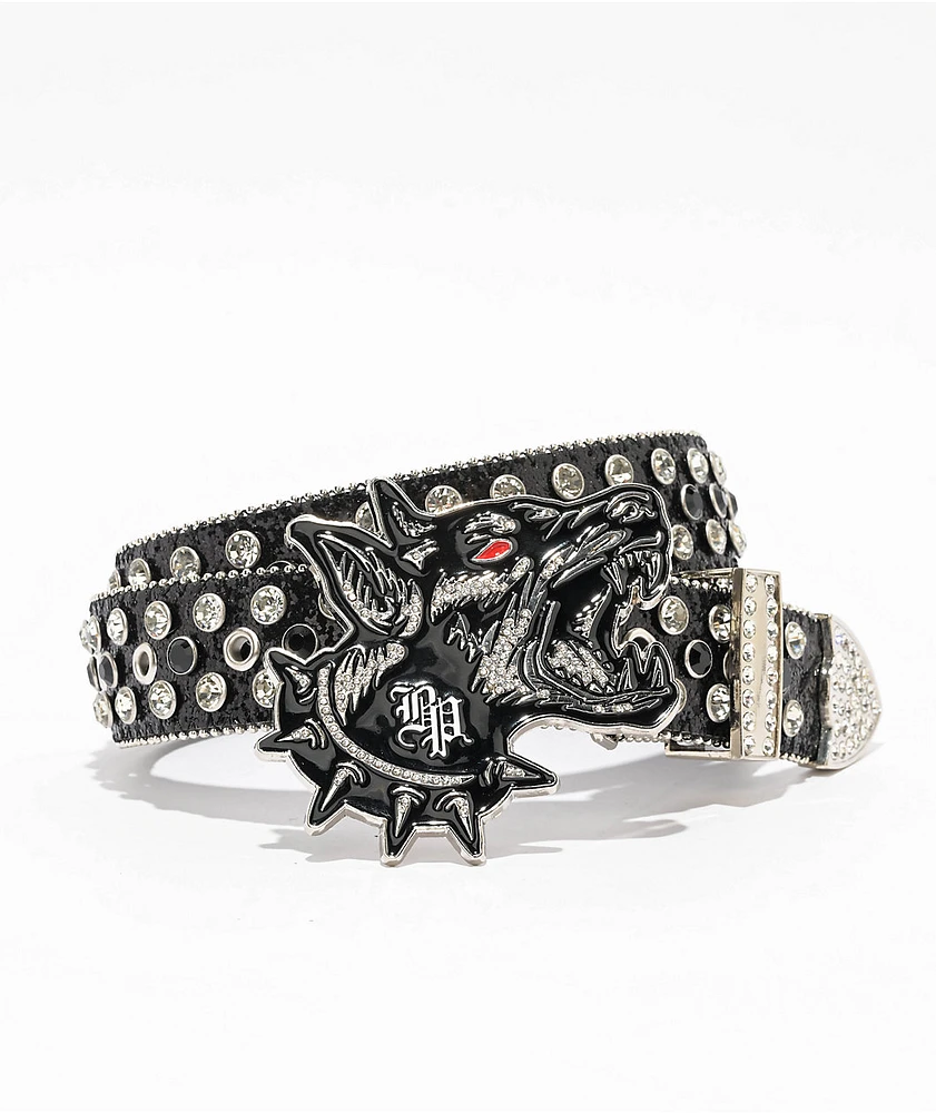 Broken Promises Big Bark Rhinestone Black Belt | Arden Fair