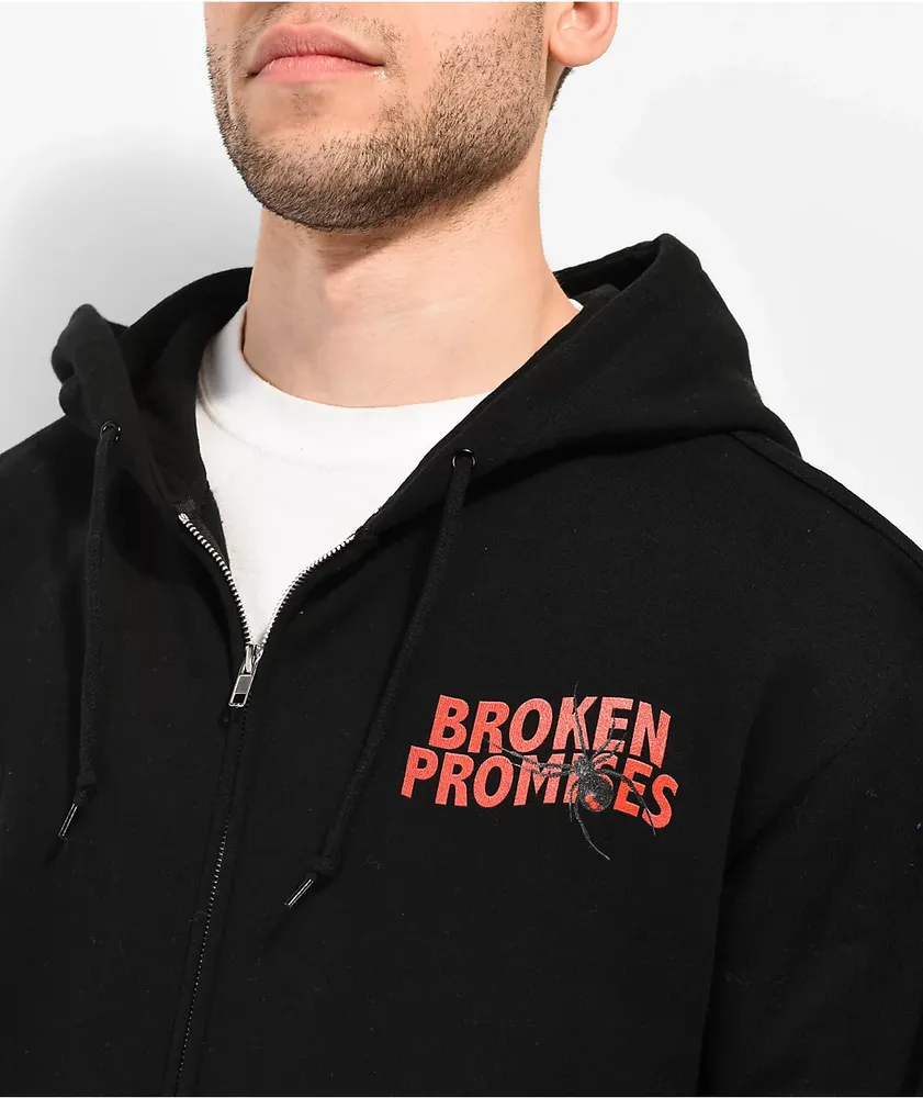 Broken Promises Black Widow Black Zip Hoodie Bramalea City Centre
