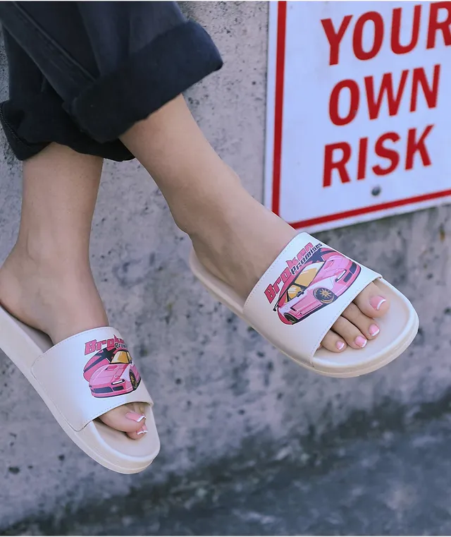 Natural slide sandals hot sale