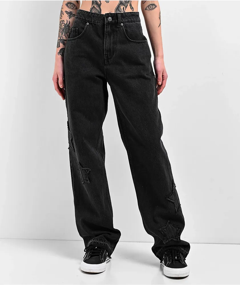 Broken Promises Chuck Star Black Denim Jeans at Hamilton Place in