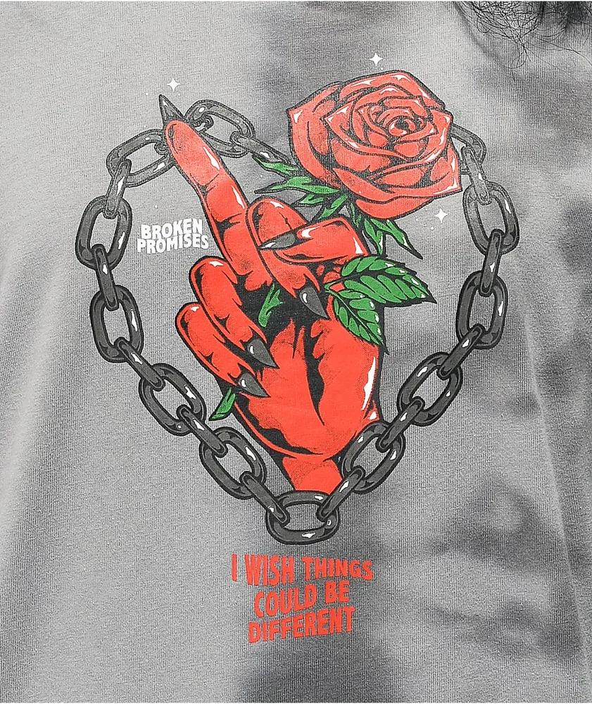Broken promises sales rose shirt
