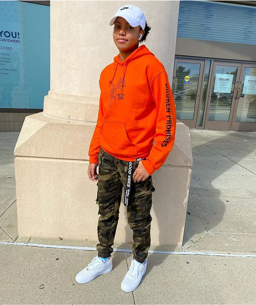 Broke top hoodie orange