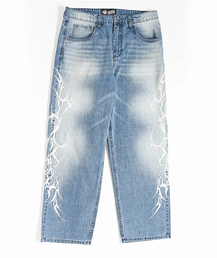 Broken Promises CyberSig Blue Wash Baggy Jeans | Shop Midtown