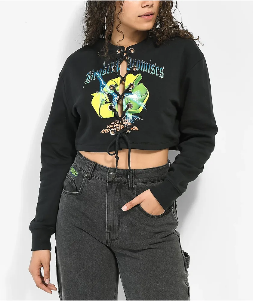 Lace sales front sweatshirt