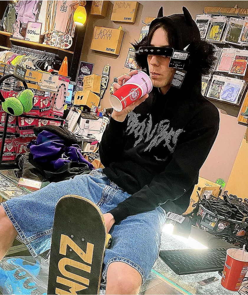 Broken Promises Graveyard Horn Black Hoodie | MainPlace Mall