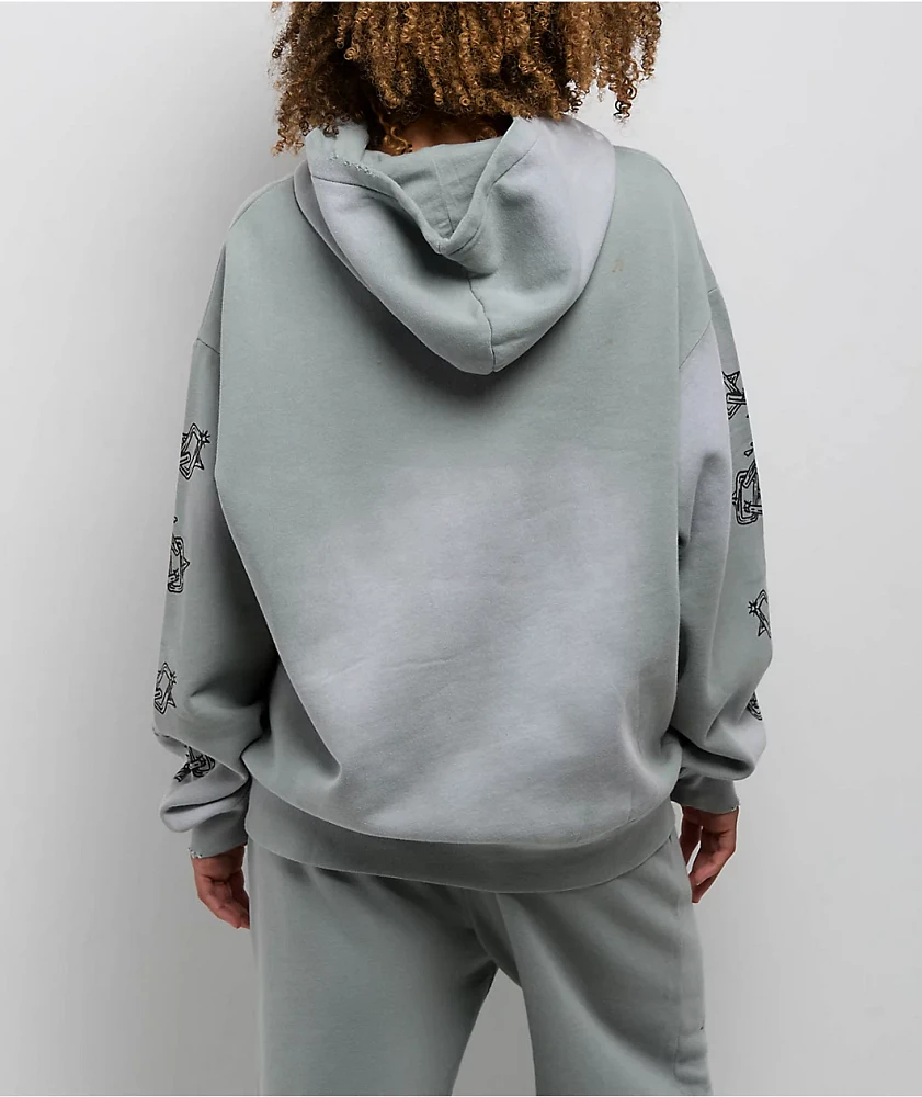 Broken Promises Hysteria Grey Rhinestone Hoodie | Liberty Center