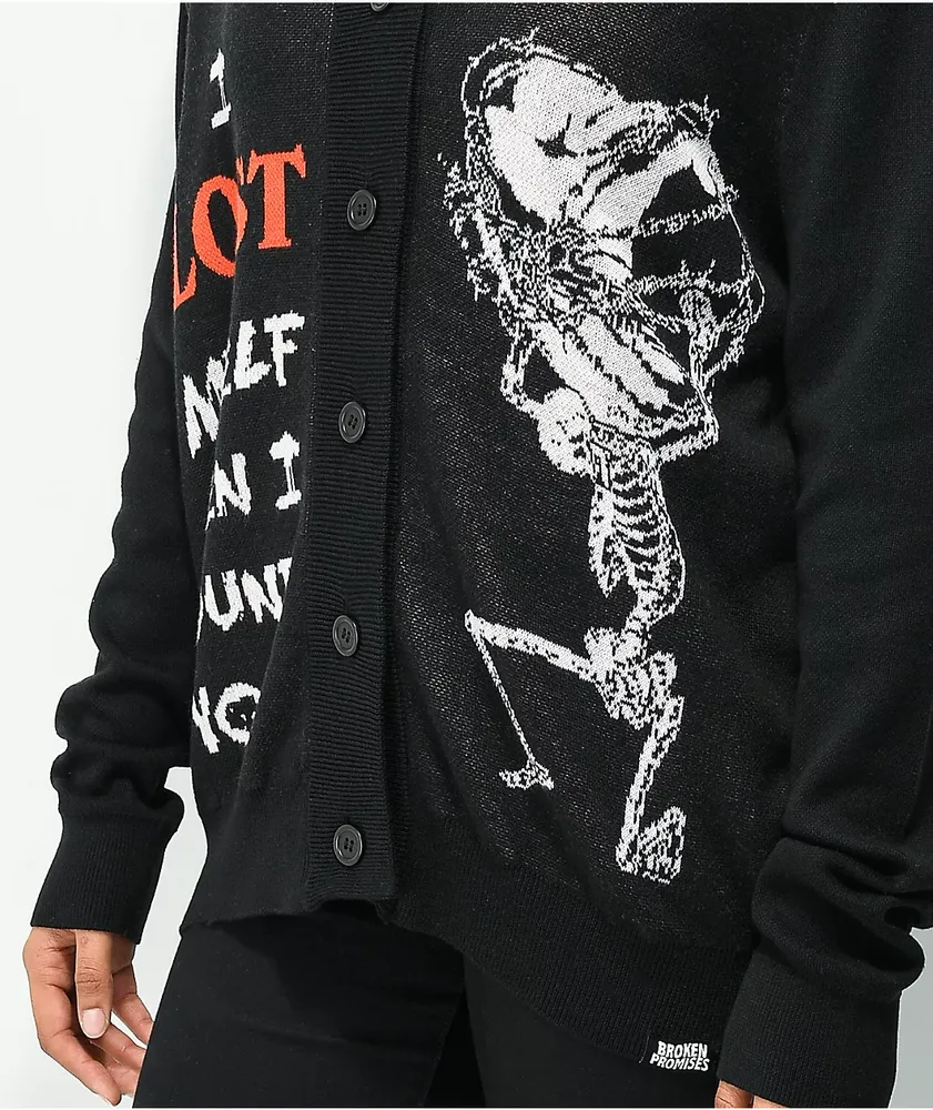 Broken Promises Lost Myself Black Cardigan Sweater | Arden Fair